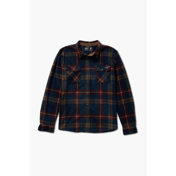 NEW SALTY CREW men's swellter polar fleece shirt in navy